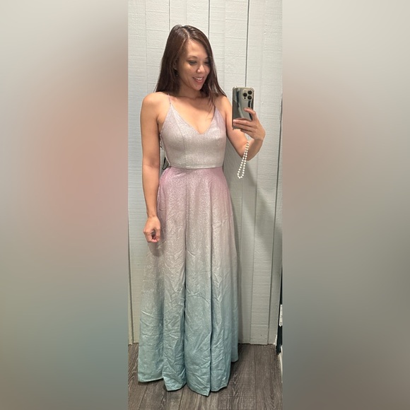 Speechless Ombre Glitter Rainbow Maxi Dress Gown 0 - Picture 5 of 5